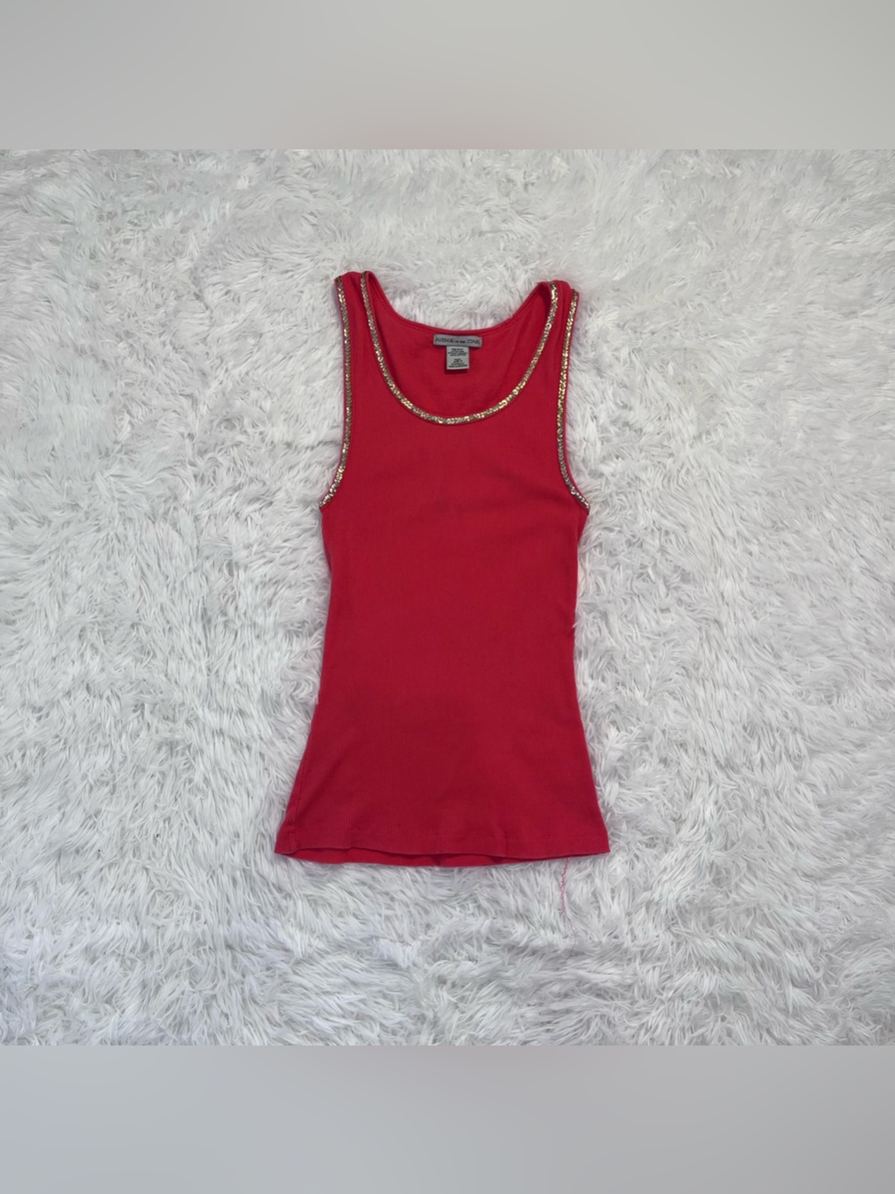 🍟y2k‎ red and gold trim tank top large
